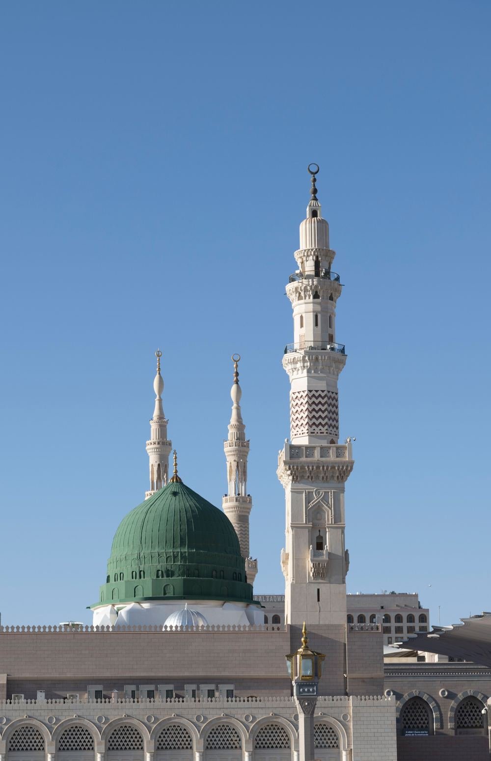 The green dome and minarets in Madinah